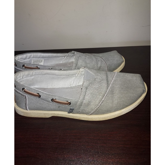 Bobs Skechers Women's Slip Ons 7.5M Boat Shoes Memory Foam Canvas Gray 33739 - Picture 5 of 13